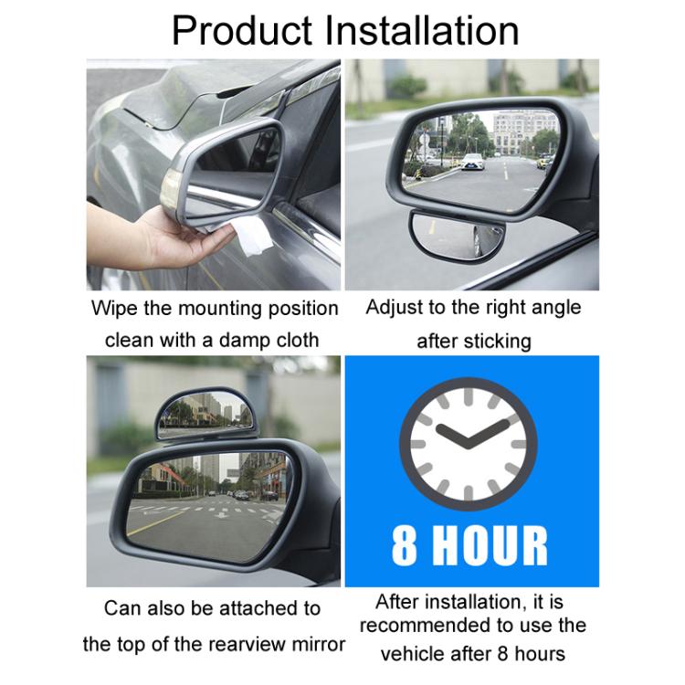 Trainer Car Rearview Mirror Plus Blind Spot Mirror Car Reversing Aid Car Small Round Mirror, Black, Silver