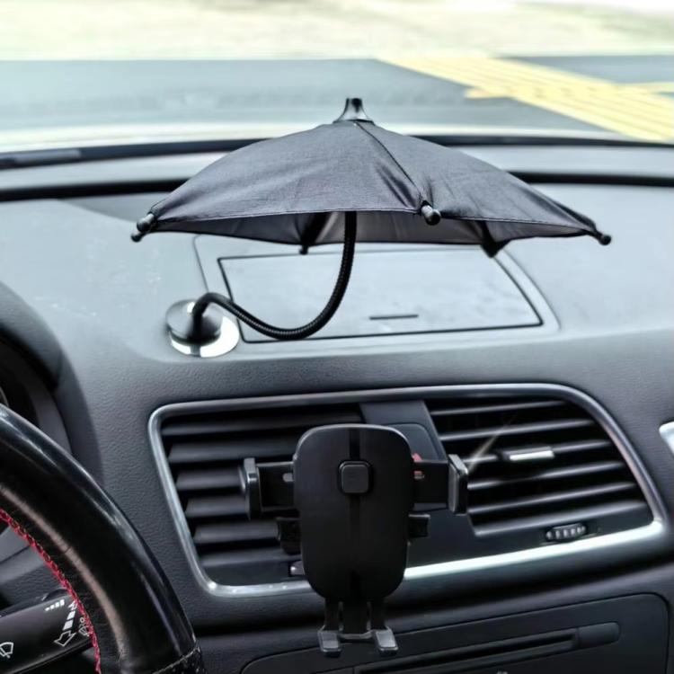 Magnetic Phone Mini Sun Protection Umbrella Parasol Diameter 9.4 inch, Metal Hose 8.3 inch, Black, Blue, Pink