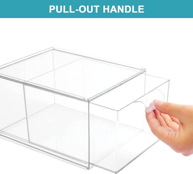 2pcs /Pack Stackable Makeup Drawer Organizer Acrylic Cosmetic Storage Box