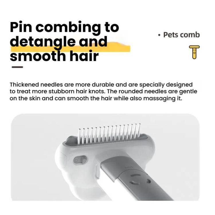 3-in-1 Pet Grooming Comb Sticky Roller for Cats and Dogs, Removes Loose Hair, Detangles, Large Straight, Small Straight, Large Curved, Small Curved