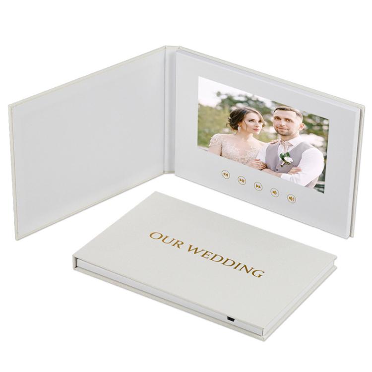 7 Inch IPS Display Multifunctional Commercial Wedding Video Invitation Linen Bound Video Album, Always Forever, I LOVE YOU, Memories, OUR WEDDING, WE DO, BEST DAY