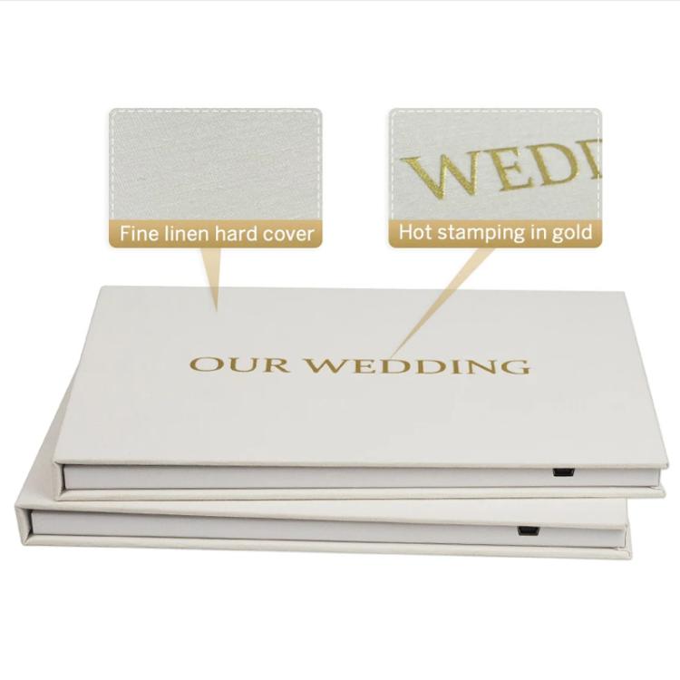 7 Inch IPS Display Multifunctional Commercial Wedding Video Invitation Linen Bound Video Album, Always Forever, I LOVE YOU, Memories, OUR WEDDING, WE DO, BEST DAY