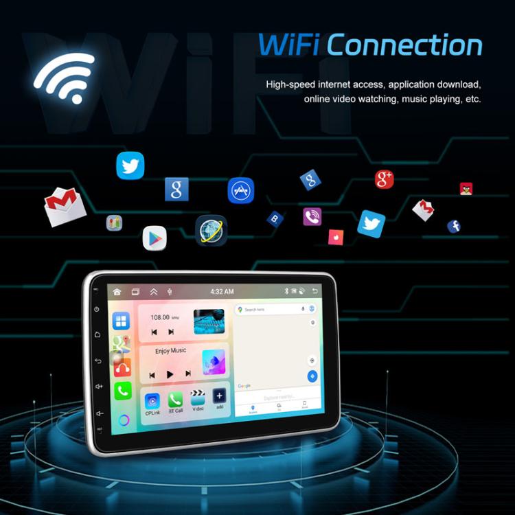 10 Inch Android 13.0 Universal Player Car Reversing Center Control Integrated Machine, 4+64G