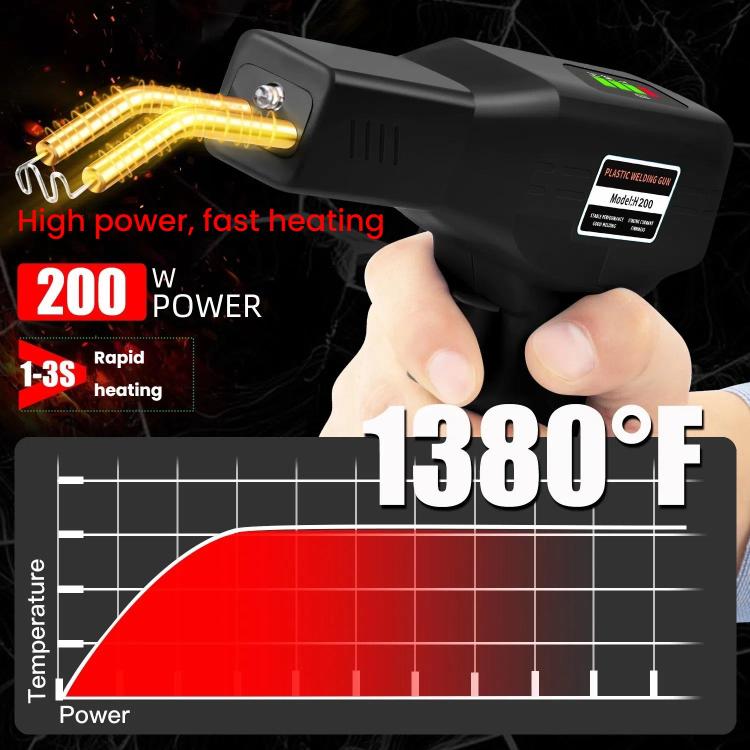 Rechargeable Car Bumper Plastic Repair Welding Machine, Black, Black+200 Welding Nails, Black+400 Welding Nails, Black+800 Welding Nails, Black+1200 Welding Nails