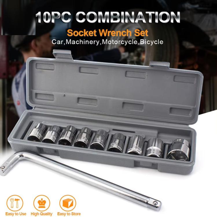 10pcs /Set Wrench Socket Set Combination Tool Kit Car Tire Auto Repair Tools