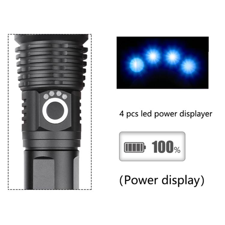 Aluminum Alloy Telescopic High-Intensity Flashlight With Power Display