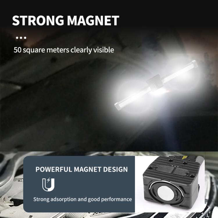Double-Sided COB 90-Degree Folding Work Light Magnet With Hook Maintenance Light