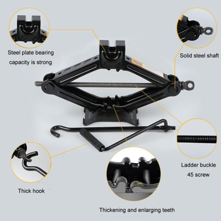 Car Labor Saving Hand Cranked Lever Stand Scissor Jacks, 0.8ton