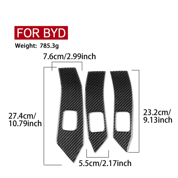 For 2022-2025 BYD Seal Left-Hand Drive 3pcs /Set Lifting Panel Decorative Stickers, Left-Hand Drive