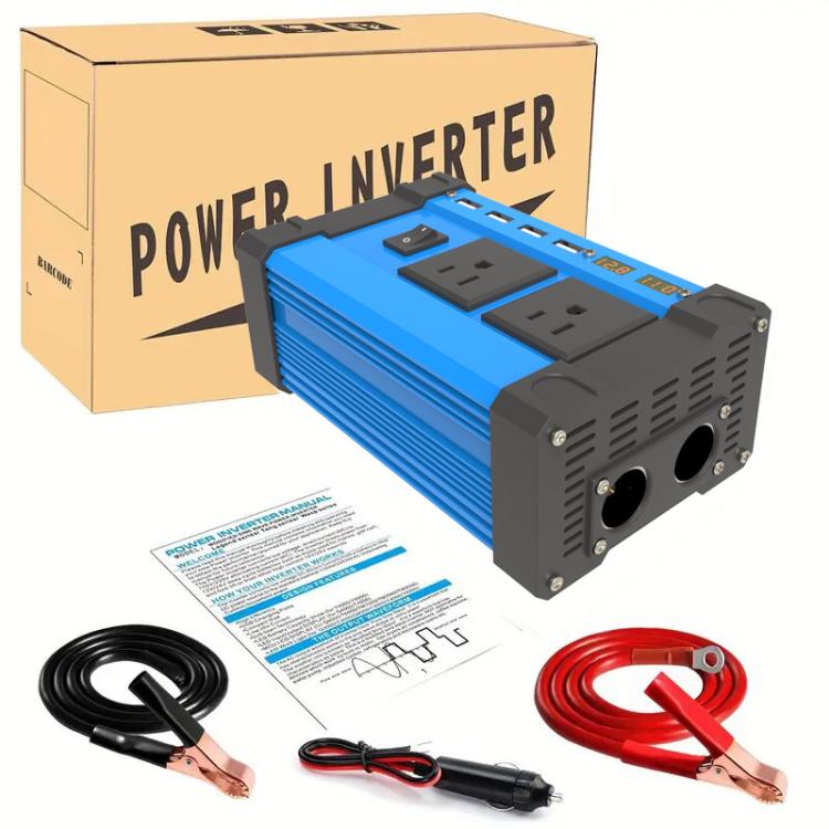 Gurxun 4 USB Ports Digital Display Modified Square Wave Inverter, 300W US Plug 12V To 110V, 500W US Plug 12V To 110V, 300W Brazil Plug 12V To 110V, 500W Brazil Plug 12V To 110V, 300W Brazil Plug 12V To 220V, 500W Brazil Plug 12V To 220V