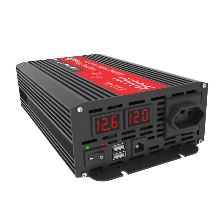 Gurxun 1500W Dual USB Fast Charger Dual Digital Display Pure Sine Wave Inverter, EU Plug 12V To 220V, US Plug 12V To 110V, Brazil Plug 12V To 110V, Brazil Plug 12V To 220V