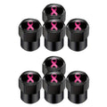 2 Sets Car Modification Aluminum Tire Valve Caps, Colorful Ribbon
