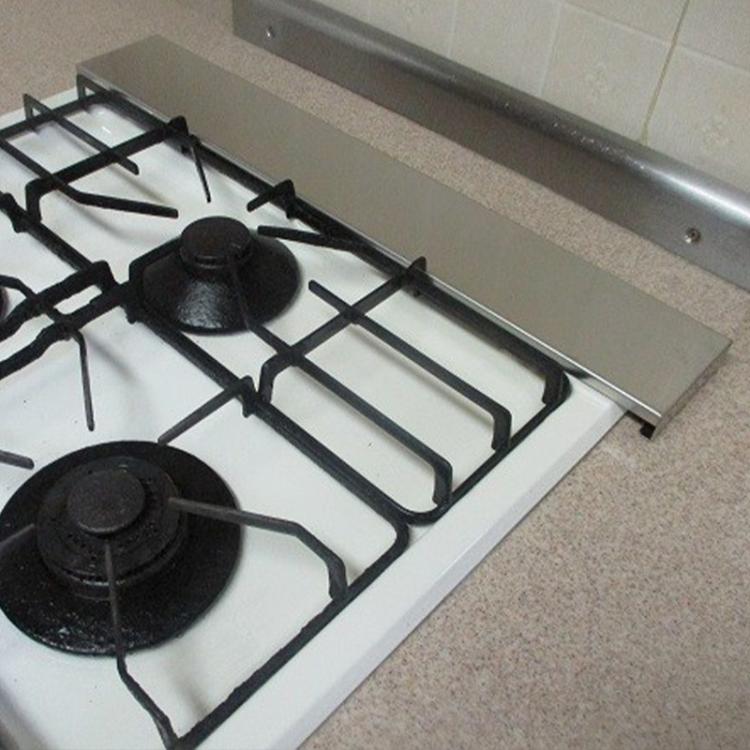 Stainless Steel Exhaust Vent Cover Gas Stove Cover Seasoning Rack Oil Splash Guard, 64x10x2.5cm, Retractable 43.5-80cm