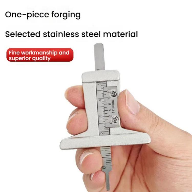 0-50mm Stainless Steel Tire Tread Depth Gauge, 0-50mm With Screw