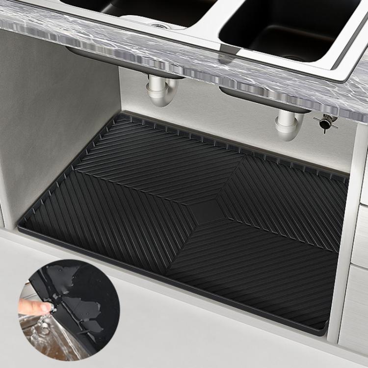 71 x 56cm Diamond Pattern Under Sink Cabinet Mat Kitchen Dishwasher Silicone Drainage Pad