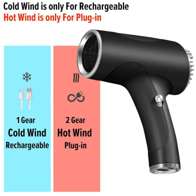 Rechargeable Wireless Hair Dryer Negative Ion Hot and Cold Wind Versatile Hairdressing Tools, US Plug, EU Plug