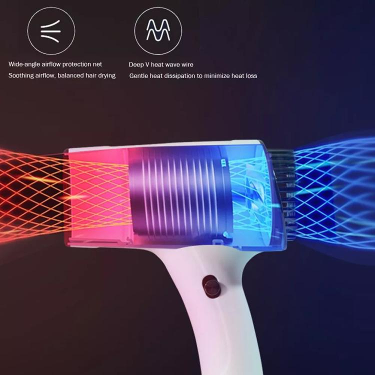 Rechargeable Wireless Hair Dryer Negative Ion Hot and Cold Wind Versatile Hairdressing Tools, US Plug, EU Plug