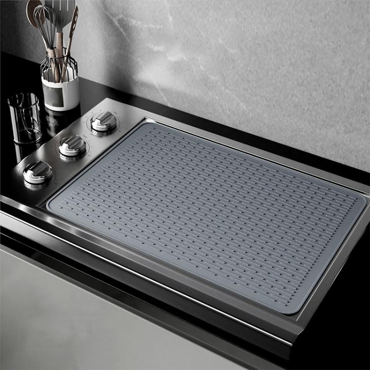 Multifunctional Silicone Stovetop Thermal Protection Mat Under Sink Drainage Pad, 76 x 53 x 0.25cm