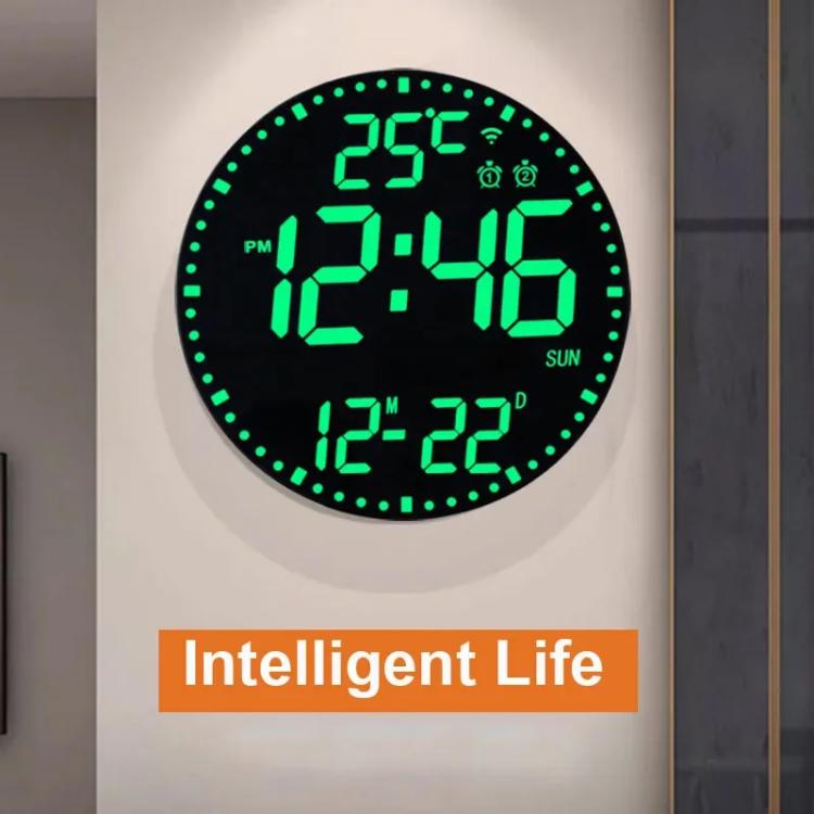 Wifi App Control LED Digital Wall Clock With RGB Light Multi-Functional Alarm Clock