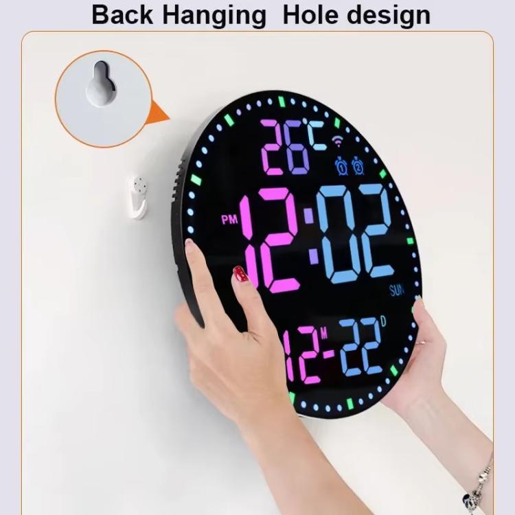 Wifi App Control LED Digital Wall Clock With RGB Light Multi-Functional Alarm Clock