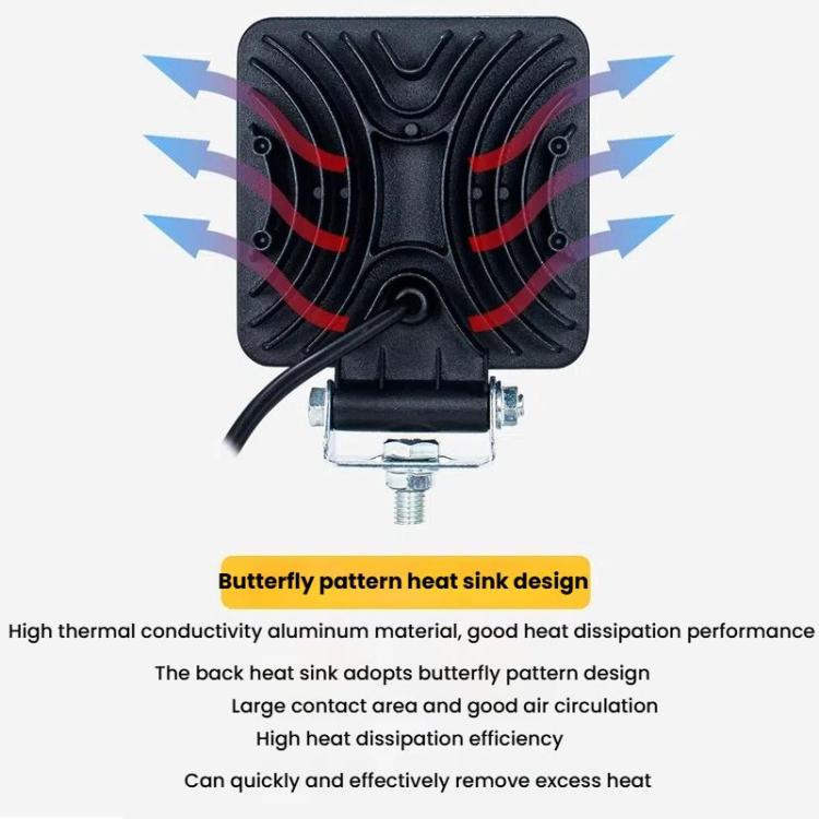 DC 12V-80V Forklift LED High Brightness Front Working Headlight, 4 Inches 9 Beads