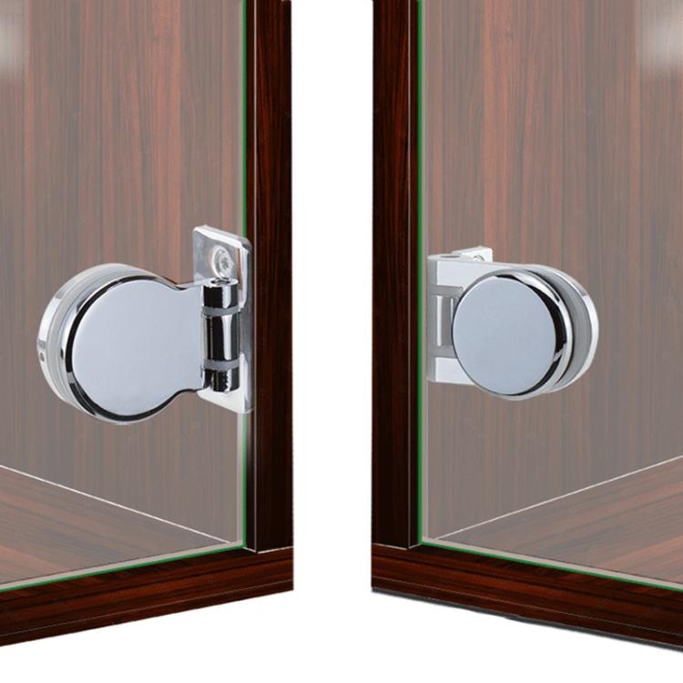 Frameless Glass Door Hinge Display Wine Cabinet 180 Degree Window Door Round Hinge, Single Side Small, Single Side Large, Bilateral Small, Bilateral Large