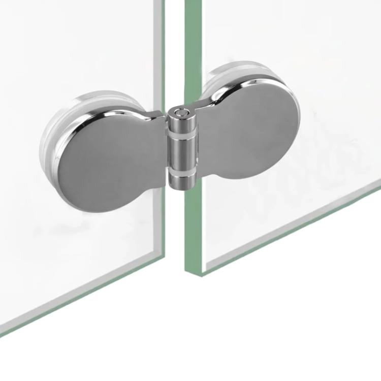 Frameless Glass Door Hinge Display Wine Cabinet 180 Degree Window Door Round Hinge, Single Side Small, Single Side Large, Bilateral Small, Bilateral Large