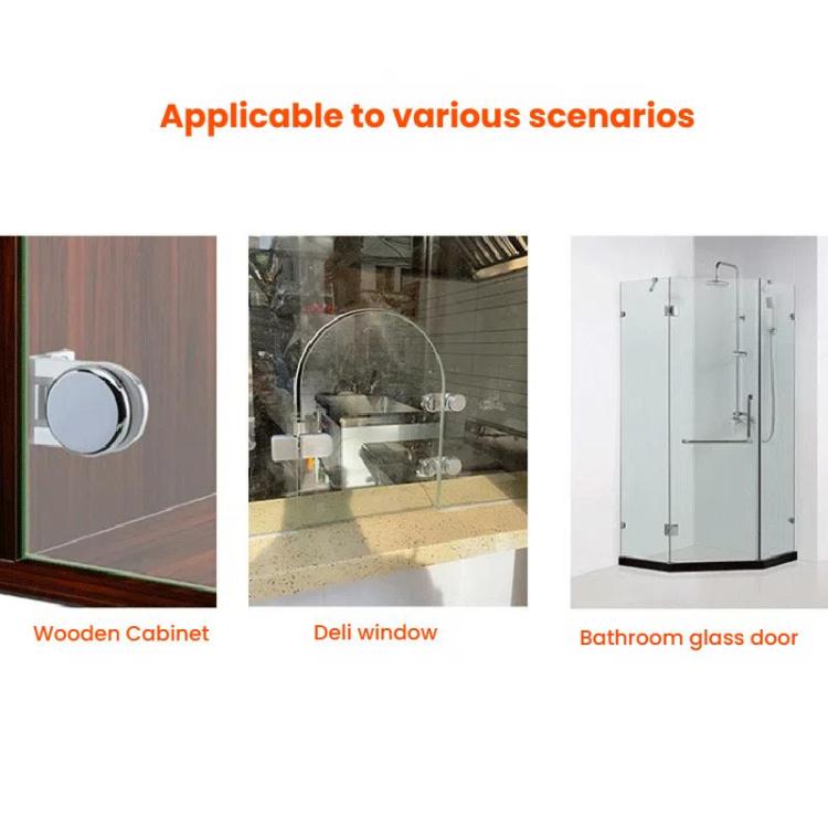 Frameless Glass Door Hinge Display Wine Cabinet 180 Degree Window Door Round Hinge, Single Side Small, Single Side Large, Bilateral Small, Bilateral Large