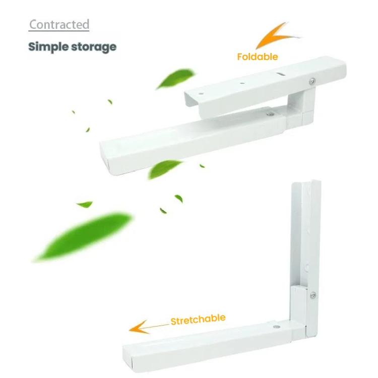 2pcs /Set Retractable Folding Microwave Oven Bracket Carbon Steel Kitchen Shelf