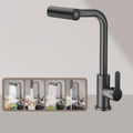 4 Modes Waterfall Kitchen Faucet Single Hole Hot/Cold Water Mixer Tap for Sink, Pull-out Version Black, Pull-out Version Silver, Pull-out Version Gunmetal Grey, Non-pull-out Version Black, Non-pull-out Version Gunmetal Gray, Non-pull-out Version Silver