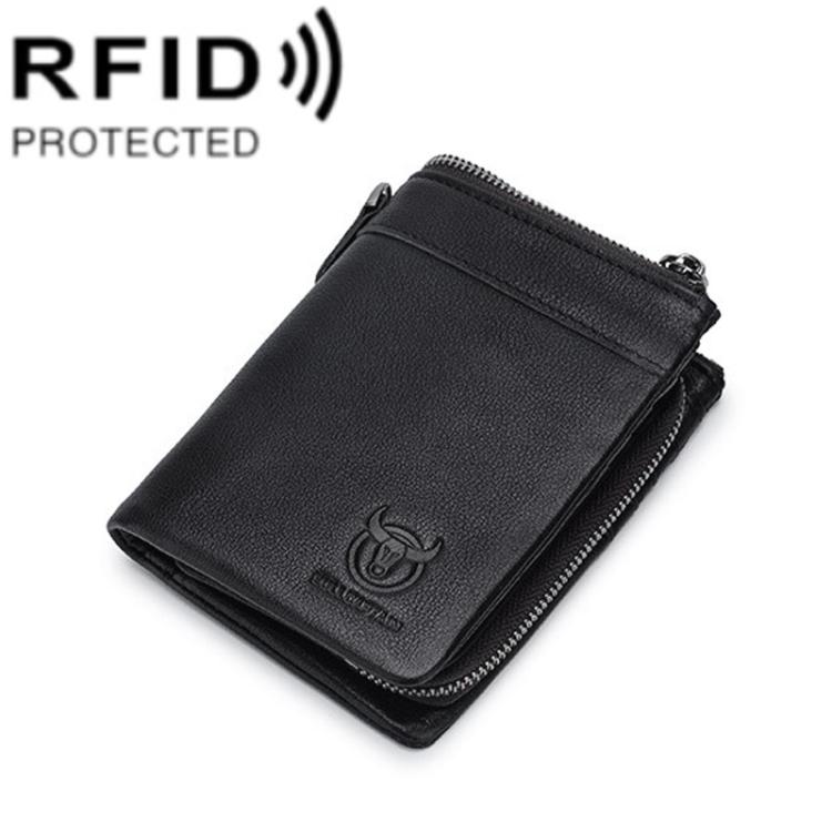 BULL CAPTAIN 050 RFID Anti-theft Top Layer Multi-Slot Wallet with Detachable Coin Purse