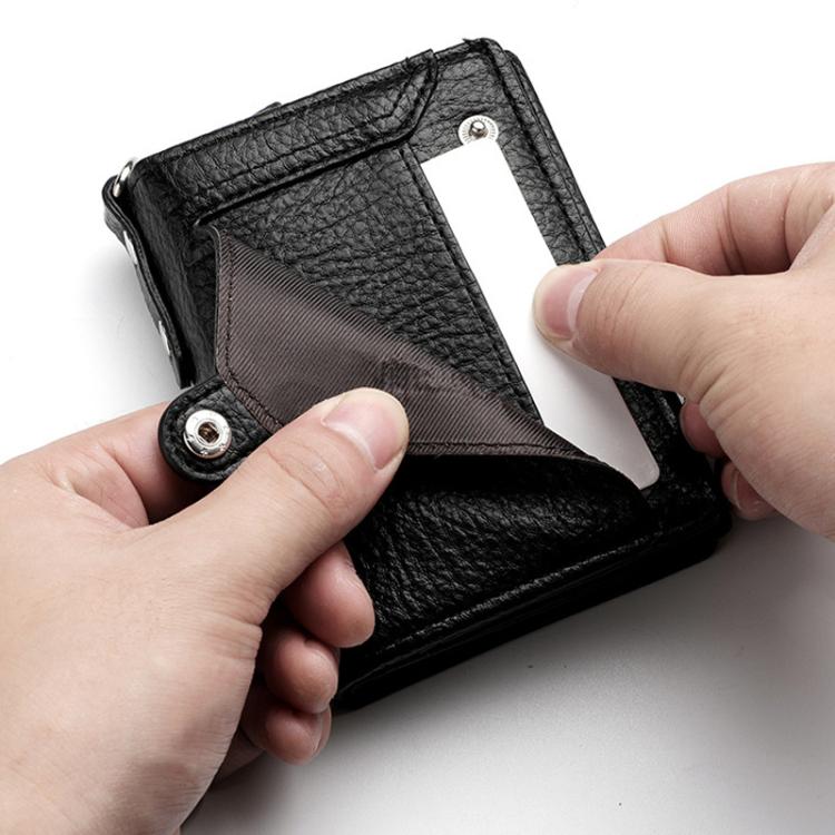 Dibaoleiou Men Anti-Theft Chain Wallet Retro Money Purse Driver License Card Bag Zipper Coin Purse