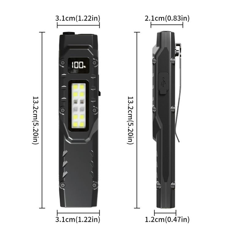 Mini Portable Self-Defense Three-Light Source Flashlight With Pen Clip