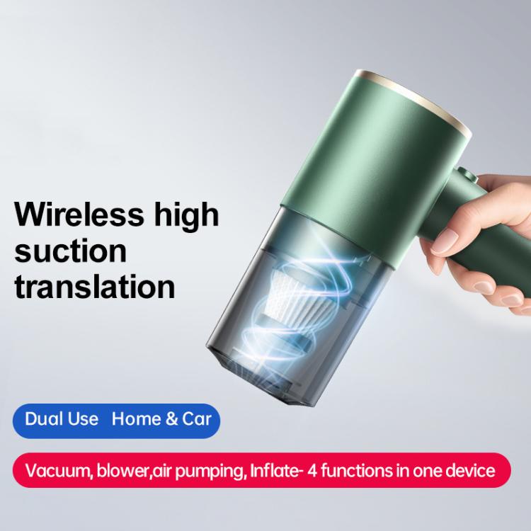Portable Suction And Blow Extraction All In One Multi-Function Brushed Car Cordless Vacuum Cleaner, Black, Dark Green