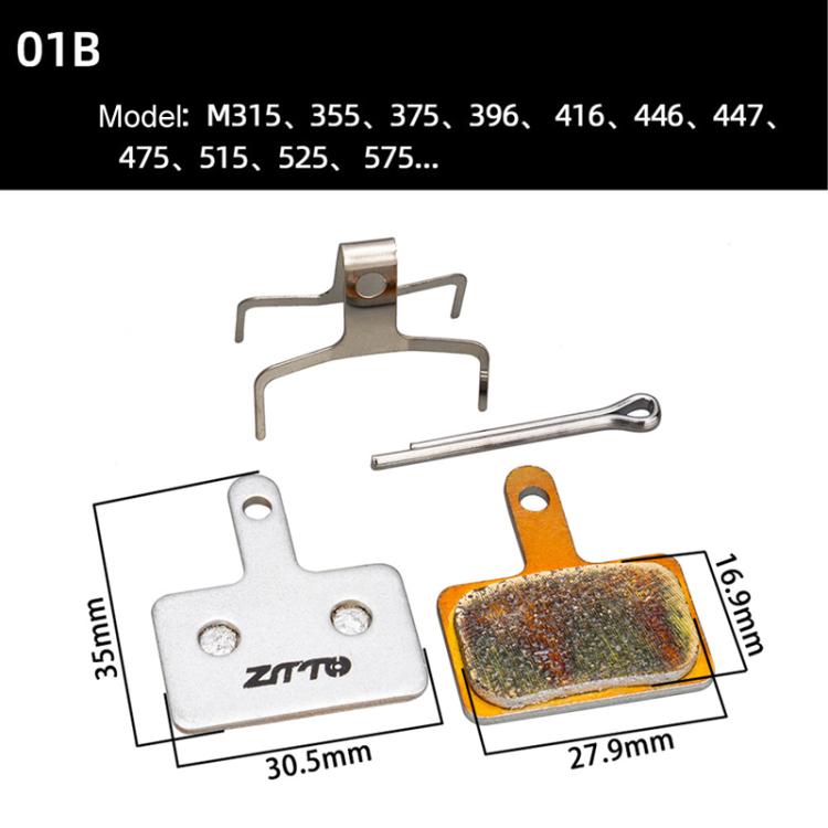 2pairs ZTTO Bicycle Metal Sintered Cable Mountain Road Bike Electrical Scooter Disc Brake Linings, 01B, 01E, 01F, 02D, 02F, 860, 861, 944