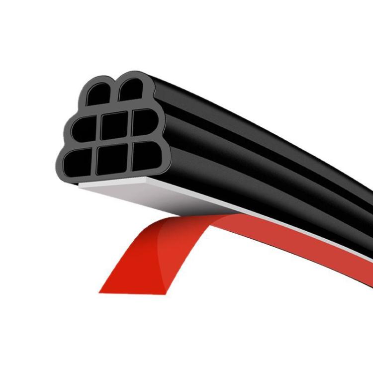Three-layer Eight-hole Car Door Seam Waterproof Sealing Sound Insulation Strip, For Car Door 5m
