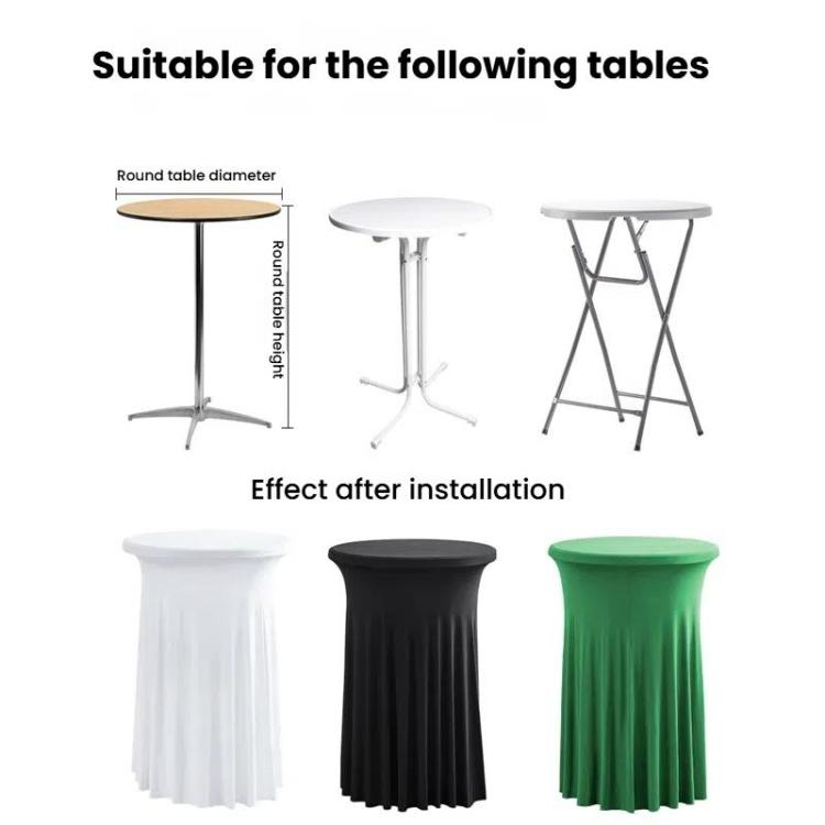 Simple Premium Feeling Business Conference Cocktail Bar Cover Round Sundress Stretch Table Cover, 60x110cm, 70x110cm, 80x110cm