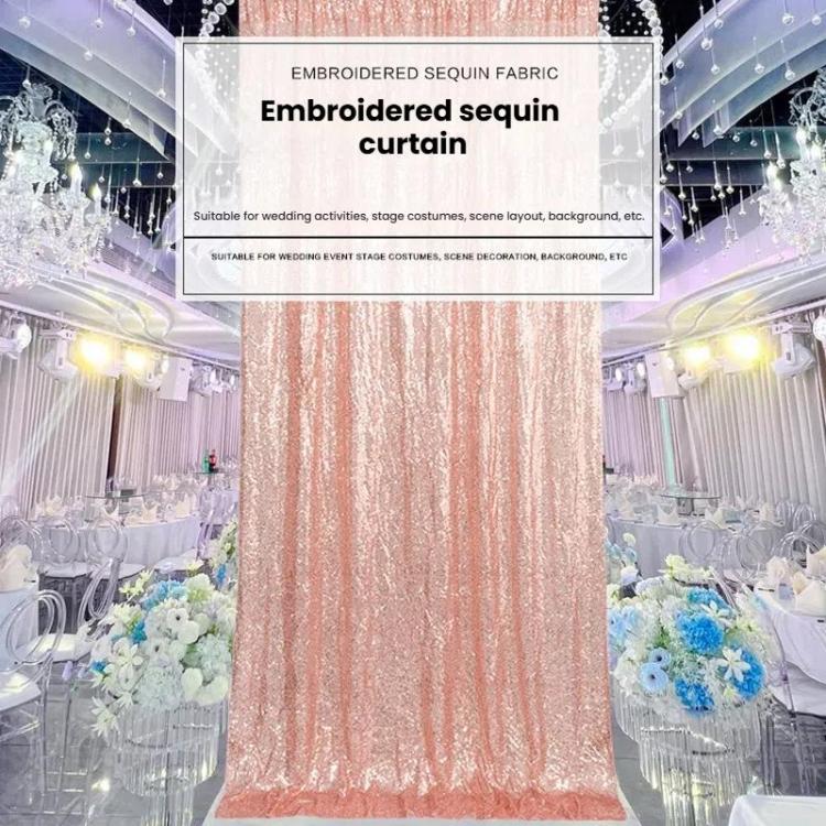 Hotel Wedding Banquet Site Background Curtains Embroidered Cloth Sequin Curtains Festival Party Decoration, 60x240cm, 60x300cm, 120cmx240cm, 120cmx300cm, 240cmx240cm, 300cmx300cm