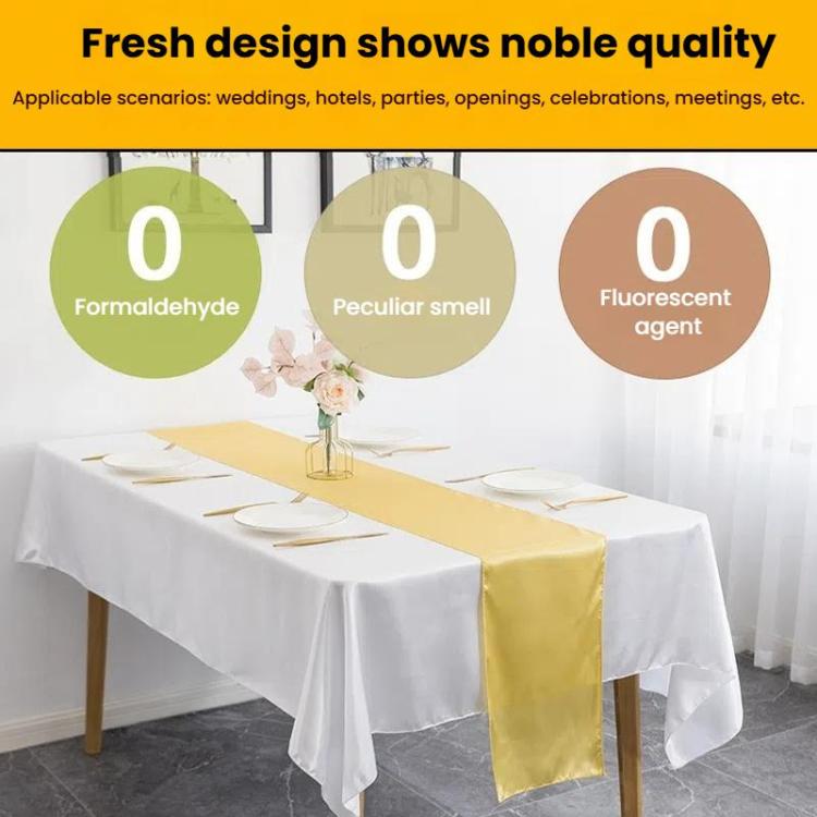 Hotel Wedding Tablecloth Decorative Polyester Sateen Coffee Table Runner Sateen Desk Flag, 29x275cm