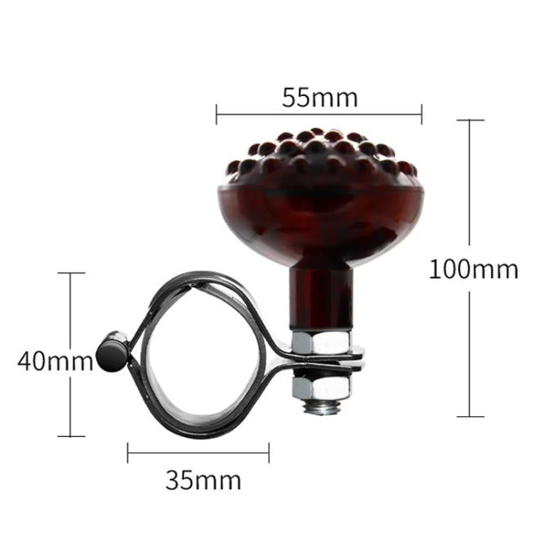 Car Steering Wheel Booster Non-Slip One-Handed Turning Assistant Ball, Mahogany-Massage Model, Black-Massage Model, Carbon Fiber Pattern-Massage Model