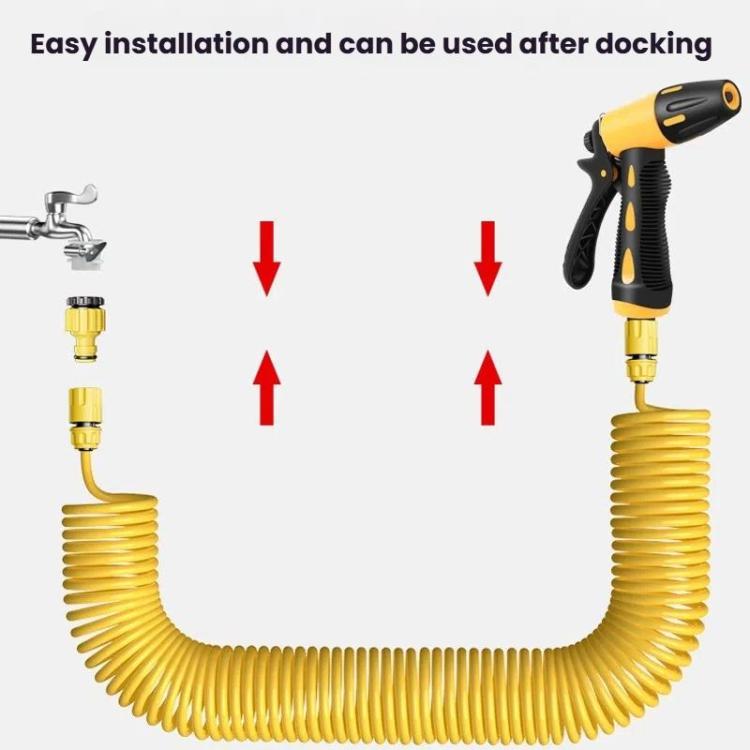 High-pressure Car Wash Sprinkler Household Spray Nozzle Rinse Watering Car Cleaning Tools, No Fittings, With Connectors+10m Spring Tube, With Connectors+20m Spring Tube, With Connectors+30m Spring Tube, With Connectors+10m Spring Tube+Foam Jug         ...