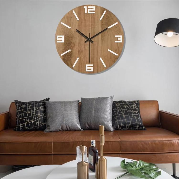 12-inch Imitation Wood Grain Texture Decorative Wall Clock Silent Quartz Clock Holiday Gift, HR-CMW01, HR-CMW03, HR-CMW05, HR-CMW07, HR-CMW10, HR-CMW11, HR-CMW13, HR-CMW14, HR-CMW15, HR-CMW16, HR-CMW18, HR-CMW19, HR-CMW20, HR-CMW21