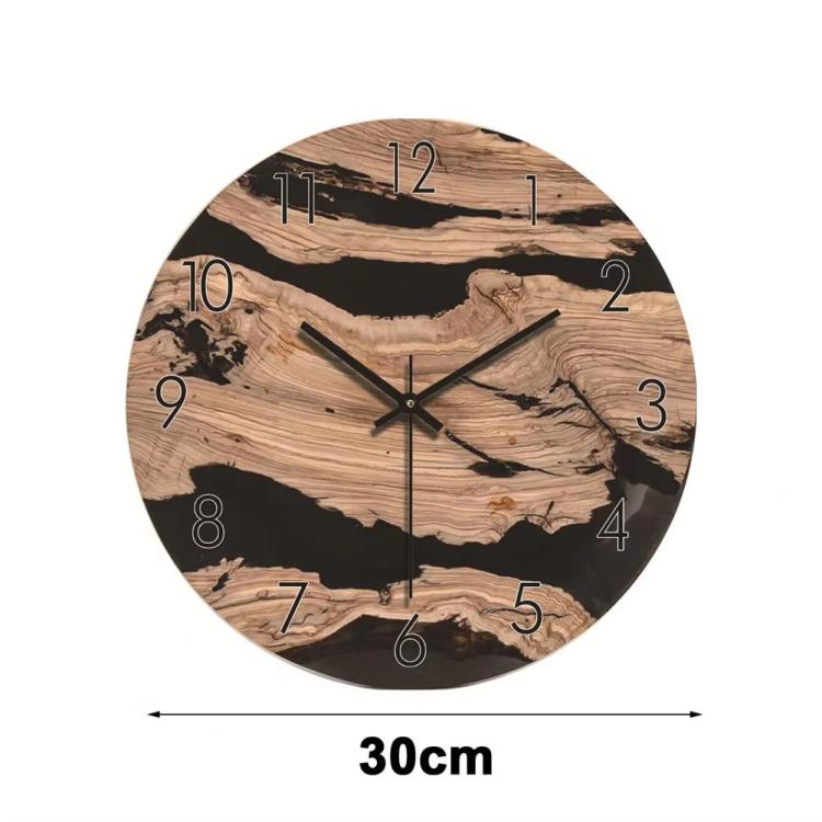 12-inch Imitation Wood Grain Texture Decorative Wall Clock Silent Quartz Clock Holiday Gift, HR-CMW01, HR-CMW03, HR-CMW05, HR-CMW07, HR-CMW10, HR-CMW11, HR-CMW13, HR-CMW14, HR-CMW15, HR-CMW16, HR-CMW18, HR-CMW19, HR-CMW20, HR-CMW21