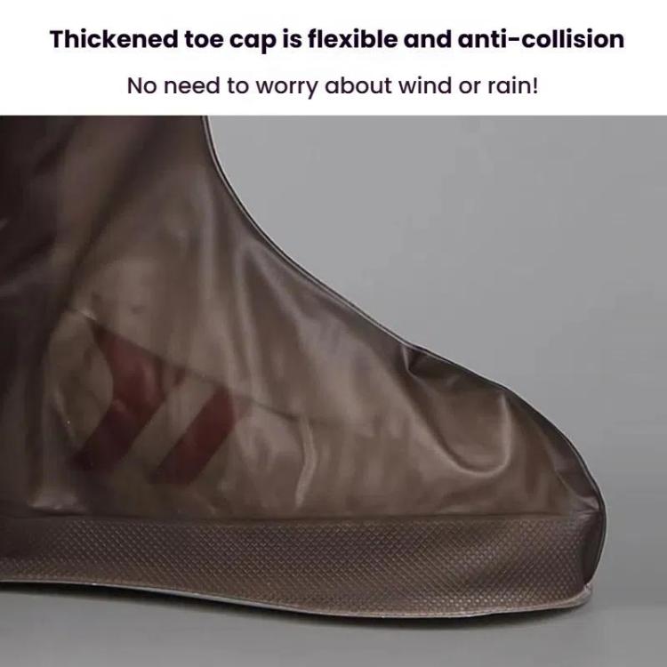38cm Outdoor PVC Thickened Anti-Skid Rainproof High-Top Shoe Covers, S 35-36, M 37-38, L 39-40, XL 41-42, XXL 43-44, XXXL 45-46