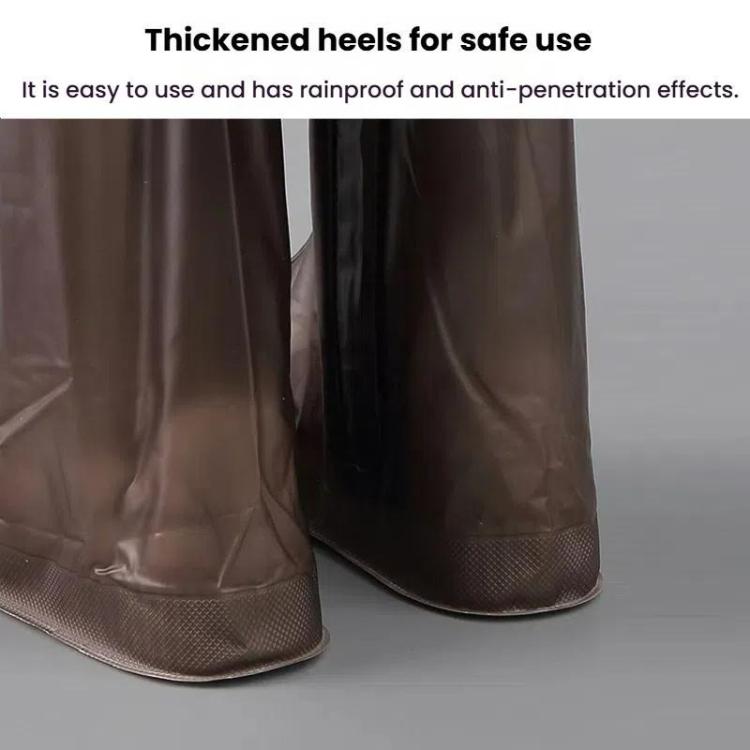 38cm Outdoor PVC Thickened Anti-Skid Rainproof High-Top Shoe Covers, S 35-36, M 37-38, L 39-40, XL 41-42, XXL 43-44, XXXL 45-46
