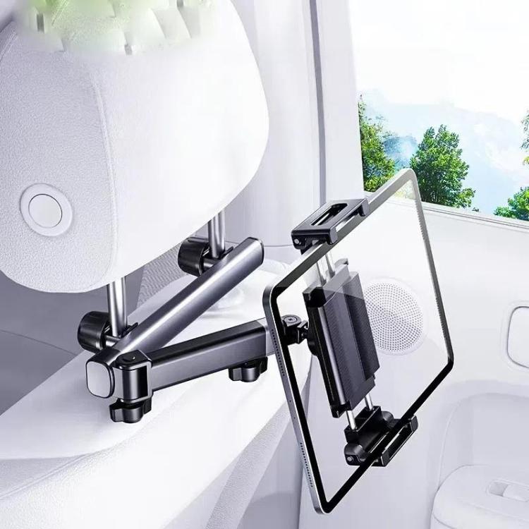 Telescopic Car Rear Pillow Phone Tablet Holder 2-section Folding Headrest Bracket, 2-Section Upgrade