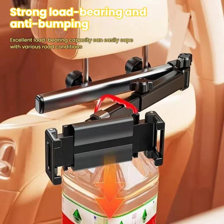 Telescopic Car Rear Pillow Phone Tablet Holder 2-section Folding Headrest Bracket, 2-Section Upgrade