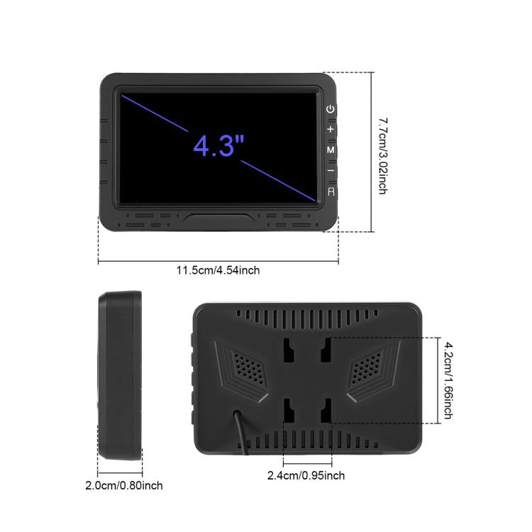 4.3 Inch Reversing Display Digital Wired HD 1 To 1 Set, North America, Europe