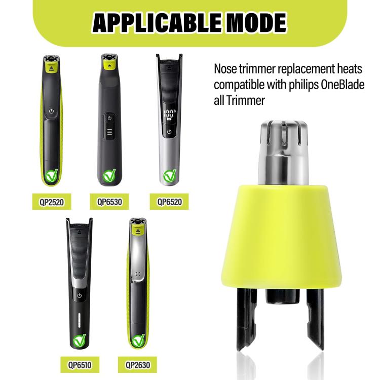 Electric Shaver Nose Hair Trimmer Replacement Blade For Philips OneBlade QP2520 / QP2630 / QP6530 / QP6510 / QP6520, Black Feet, Green Feet, Black Feet 2