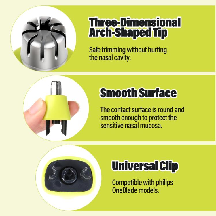 Electric Shaver Nose Hair Trimmer Replacement Blade For Philips OneBlade QP2520 / QP2630 / QP6530 / QP6510 / QP6520, Black Feet, Green Feet, Black Feet 2